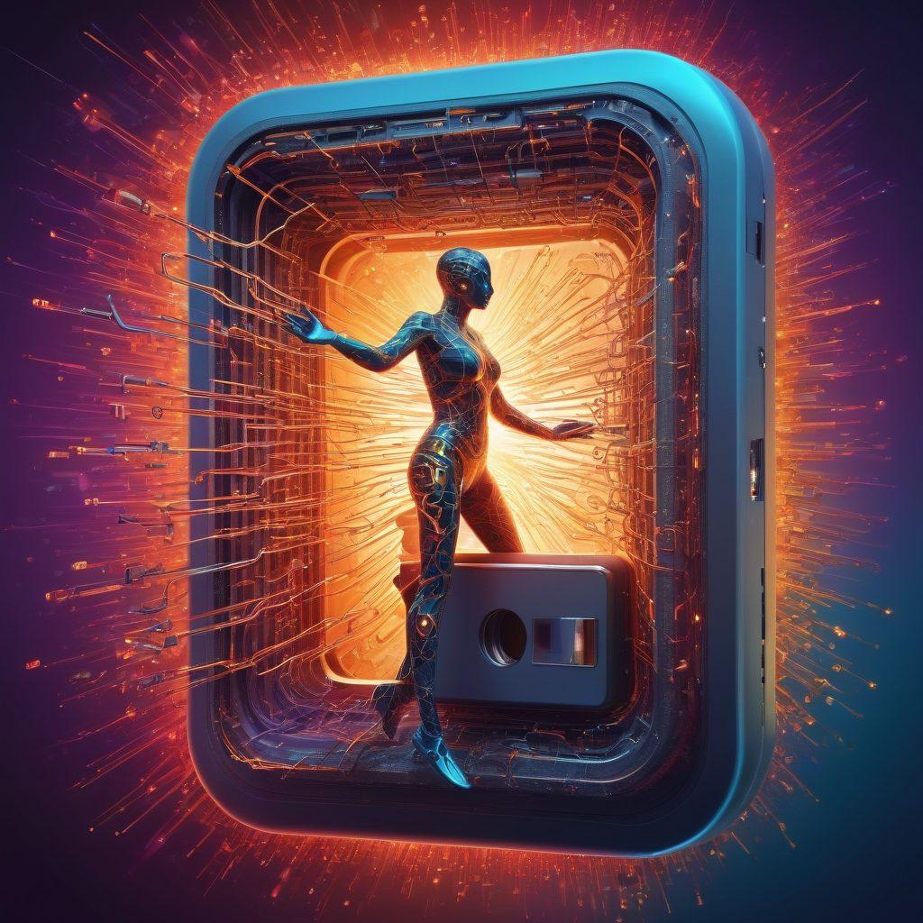 A vibrant illustration of a person breaking free from a digital lock made of intricate cellular structures, with glowing keys symbolizing mastery of unlocking techniques. The background features abstract representations of cellular networks, showing transformation and liberation. Include elements of technology and growth, with a bright, optimistic color palette. super-realistic. vibrant colors.